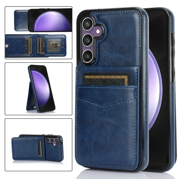 Allytech Galaxy S23 FE Case Wallet with Cards Slots, Luxury PU Leather Kickstand Cards Holder Anti-Scratch Shockproof Wallet Case Cover for Samsung Galaxy S23 FE - Darkblue