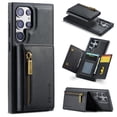 thumbnail image 1 of Allytech Galaxy S23 FE Wallet Case RFID Blocking, 2 in 1 Large Zipper Pocket Detachable Card Slots Shockproof Anti-Scratch Stand Purse Case Cover for Samsung Galaxy S23 FE - Black, 1 of 13