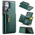 thumbnail image 1 of Allytech Galaxy S23 FE Wallet Case RFID Blocking, 2 in 1 Large Zipper Pocket Detachable Card Slots Shockproof Anti-Scratch Stand Purse Case Cover for Samsung Galaxy S23 FE - Green, 1 of 13