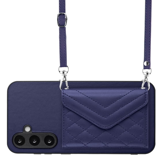 Allytech Galaxy S23 FE Wallet Case with Shoulder Strap, RFID Blocking Luxury PU Leather Shockproof Cards Slots Stand Anti-Scratch Magnetic Closure Phone Case for Samsung Galaxy S23 FE, Blue