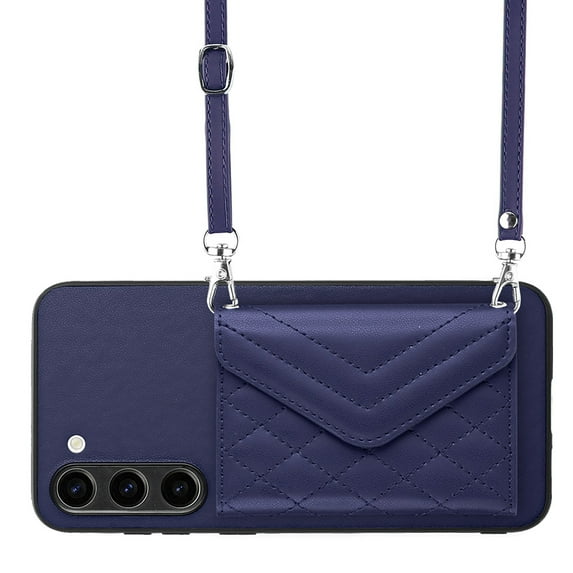 Allytech Galaxy S23 Plus Wallet Case with Shoulder Strap, RFID Blocking Luxury PU Leather Shockproof Cards Slots Stand Anti-Scratch Magnetic Closure Phone Case for Samsung Galaxy S23 Plus, Blue