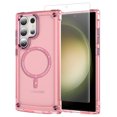 thumbnail image 1 of Allytech Galaxy S23 Ultra Case, Compatible with Magsafe Wireless Charging Transparent Anti-Scratch Bumper Back Cover for Samsung Galaxy S23 Ultra - Pink, 1 of 8