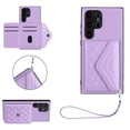 thumbnail image 1 of Allytech Galaxy S23 Ultra Wallet Case with Hand Wrist, Back Cover with Cards Slots Holder Luxury PU Leather Shockproof Anti-Scratch Bumper Phone Case for Samsung Galaxy S23 Ultra, Purple, 1 of 8