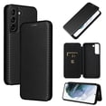 thumbnail image 1 of Allytech Galaxy S23 Ultra Wallet Case, Samsung S23 Ultra Cover, Carbon Fiber Slim Fit Shockproof Stand Protecive Anti-Scratch Cards Slots Wallet Shell Case for Samsung Galaxy S23 Ultra - Black, 1 of 8