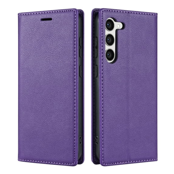 Allytech Galaxy S23 Wallet Case with Cards Holder, PU Leather RFID Blocking Shockproof Flip Cover Stand Anti-Scratch Retro Business Wallet Case for Samsung Galaxy S23 - Purple