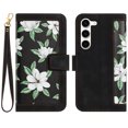 thumbnail image 1 of Allytech Galaxy S23+ Wallet Case Cover, S23 Plus Case, Slower Pattern PU Leather Shoulder Strap Hand Wrist Flip Cover for Girls Women Stand Protective Wallet Case for Samsung Galaxy S23 Plus- Black, 1 of 14