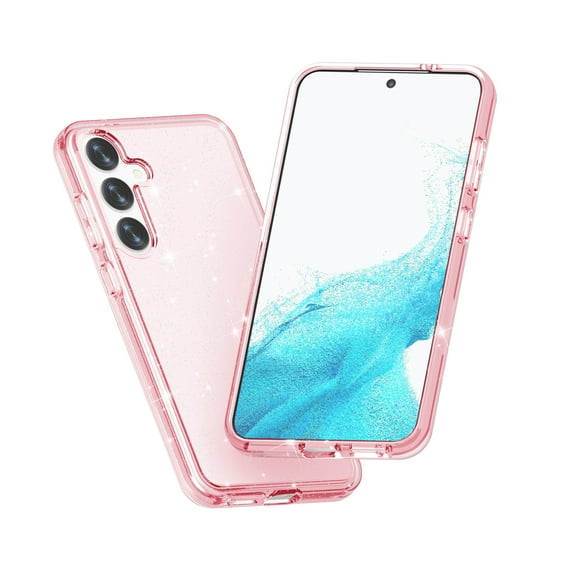 Allytech Galaxy S24 Case Glitter Bling, 2024 Trendy Soft TPU Tranlucent Sparkle Back Cover Anti-Scratch Shockproof Bumper Slim Phone Case Cover for Samsung Galaxy S24, Pink