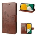thumbnail image 1 of Allytech for Galaxy S24 FE Case Wallet, Galaxy S24 FE Case for Women, PU Leather Butterfly Flower Embossed Shockproof Protective Stand Cards Slots Wallet Case Cover for Samsung Galaxy A06, Brown, 1 of 6