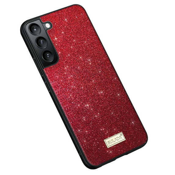 Allytech Galaxy S24 Glitter Case for Girls Women, Bling Design Hard Shell Slim Bumper Anti-Scratch Shockproof Fashion Phone Case Cover for Samsung Galaxy S24, Red