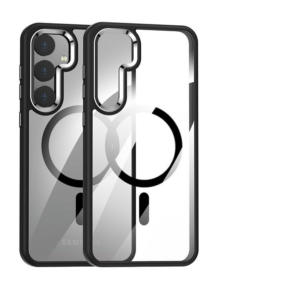 Allytech Galaxy S24 Magnetic Case Clear, Rugged Hybrid Anti-Yellow Shockproof Anti-Scratch Slim Fit Phone Case for Samsung Galaxy S24 - Black
