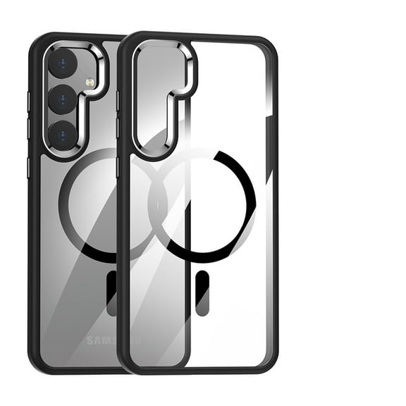 Allytech Galaxy S24 Magnetic Case Clear, Rugged Hybrid Anti-Yellow Shockproof Anti-Scratch Slim Fit Phone Case for Samsung Galaxy S24 - Black
