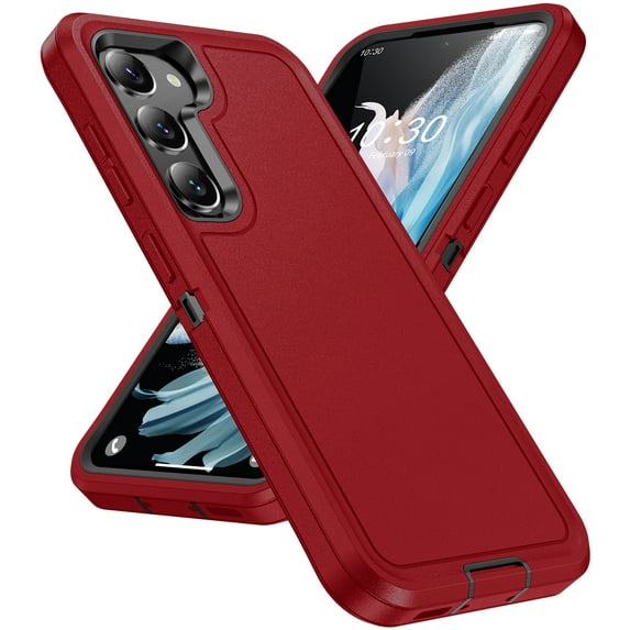Allytech Galaxy S24 Plus Rugged Case, Hybrid Dual Layers Shockproof Anti-Scratch Bumper Heavy Duty Protective Phone Case for Samsung Galaxy S24 Plus - Red