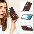 thumbnail image 1 of Allytech Galaxy S24 Plus Wallet Case with Card Slots, Ring Holder Stand Slim RFID Blocking Shockproof Back Cover Hard Shell Phone Case for Samsung Galaxy S24 Plus, Coffee, 1 of 7