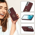 thumbnail image 1 of Allytech Galaxy S24 Plus Wallet Case with Card Slots, Ring Holder Stand Slim RFID Blocking Shockproof Back Cover Hard Shell Phone Case for Samsung Galaxy S24 Plus, Winered, 1 of 7