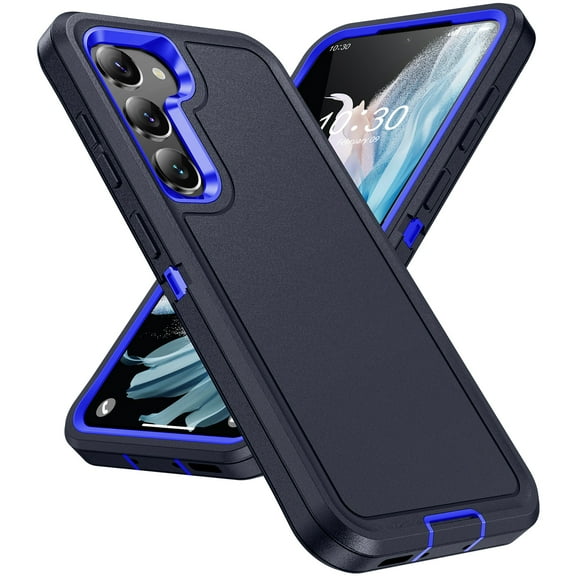 Allytech Galaxy S24 Rugged Case, Hybrid Dual Layers Shockproof Anti-Scratch Bumper Heavy Duty Protective Phone Case for Samsung Galaxy S24 - Darkblue