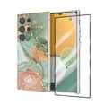 thumbnail image 1 of Allytech Galaxy S24 Ultra Case with Tempered Glass Screen Protector, Fingerprint Unlock Anti-Scratch Luxury Design Back Cover Case for Samsung Galaxy S24 Ultra 6.8", Jade Marble, 1 of 8