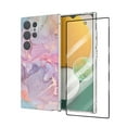 thumbnail image 1 of Allytech Galaxy S24 Ultra Case with Tempered Glass Screen Protector, Fingerprint Unlock Anti-Scratch Luxury Design Back Cover Case for Samsung Galaxy S24 Ultra 6.8", Purple Marble, 1 of 8