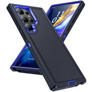 Allytech Galaxy S24 Ultra Rugged Case, Hybrid Dual Layers Shockproof Anti-Scratch Bumper Heavy Duty Protective Phone Case for Samsung Galaxy S24 Ultra - Darkblue