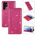 thumbnail image 1 of Allytech Galaxy S24 Ultra Wallet Case Bling Glitter Design, Slim PU Leather Cards Holder Flip Stand Cover for Girls Women Shockproof Wallet Case for Samsung Galaxy S24 Ultra - Rose, 1 of 7