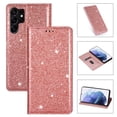 thumbnail image 1 of Allytech Galaxy S24 Ultra Wallet Case Bling Glitter Design, Slim PU Leather Cards Holder Flip Stand Cover for Girls Women Shockproof Wallet Case for Samsung Galaxy S24 Ultra - Rosegold, 1 of 8