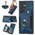 thumbnail image 1 of Allytech Galaxy S25 Case Wallet, RFID Blocking Multiple Cards Slots Ring Holder Stand Shockproof Protective Hand Wrist Wallet Case Cover for Samsung Galaxy S25 - Blue, 1 of 13