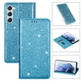 thumbnail image 1 of Allytech Galaxy S25+ Wallet Case Bling Glitter Design, Slim PU Leather Cards Holder Flip Stand Cover for Girls Women Shockproof Wallet Case for Samsung Galaxy S25+ Plus - Skyblue, 1 of 6