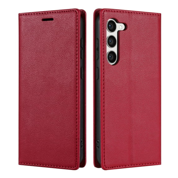 Allytech Galaxy S25 Wallet Case with Cards Holder, PU Leather RFID Blocking Shockproof Flip Cover Stand Anti-Scratch Retro Business Wallet Case for Samsung Galaxy S25 - Red