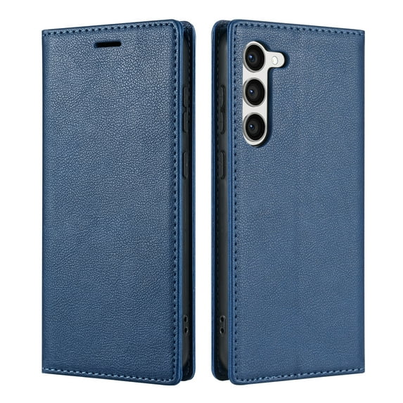 Allytech Galaxy S25 Wallet Case with Cards Holder, PU Leather RFID Blocking Shockproof Flip Cover Stand Anti-Scratch Retro Business Wallet Case for Samsung Galaxy S25 - Blue