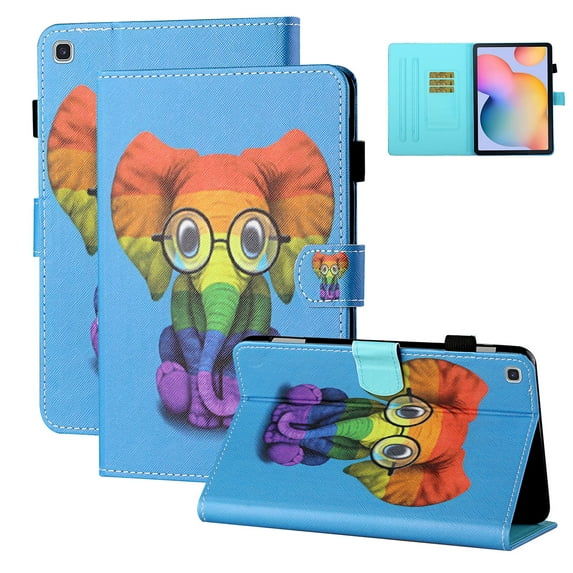 Allytech Galaxy S6 Lite 10.4" Case SM-P610 P615 (Not for Galaxy S6 10.5"), Slim Fit Folio Flip Stand Smart Cover Auto Sleep Wake Case for Samsung Galaxy Tab S6 Lite 10.4", Colorful Elephant