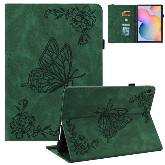 Allytech Galaxy S6 Lite 10.4" Case SM-P610 T615, PU Leather Multi Angle Kickstand Flip Cover Shockproof Drop Protection Pencil Holder Cover for Samsung Galaxy Tab S6 Lite 10.4-inch 2020, Green