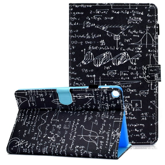 Allytech Galaxy Tab A 10.1 Case Cover 2019 T510 T515 Sleeve with Pencil Holder, Black Folio Slim Shell Kickstand Cover Card Slot Shockproof Waterproof Case for Samsung Galaxy Tab A 10.1" 2024,Equation