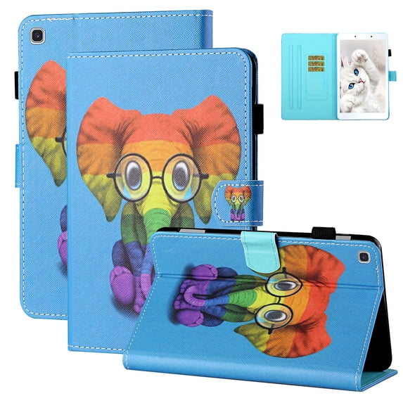 Allytech Galaxy Tab A 8.0 2019 Case, T290 T295 Case Cover, Slim Fit Folio Stand Shockproof Anti-scratch Protective Case Cover for Samsung Galaxy Tab A 8.0 2019 T290, Colorful Elephant