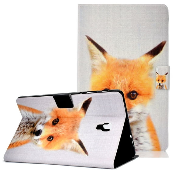 Allytech Galaxy Tab A 10.5 Inch Case SM-T590/T595/T597, Slim Folio Mulit Angle Stand Smart Cover Auto Sleep Wake Protective Pencil Holder Wallet Case for Samsung Galaxy Tab A 10.5", Cute Fox