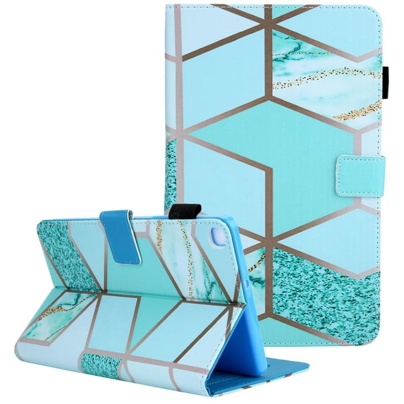 Allytech Galaxy Tab A 8.0" 2019 Case SM-T290/SM-T295 Cover, PU Leather Impact Resistant Folio Stand Case with Card Slots for Samsung Galaxy Tab A8 2019 Without S Pen Model SM-T290/T295, Green Marble