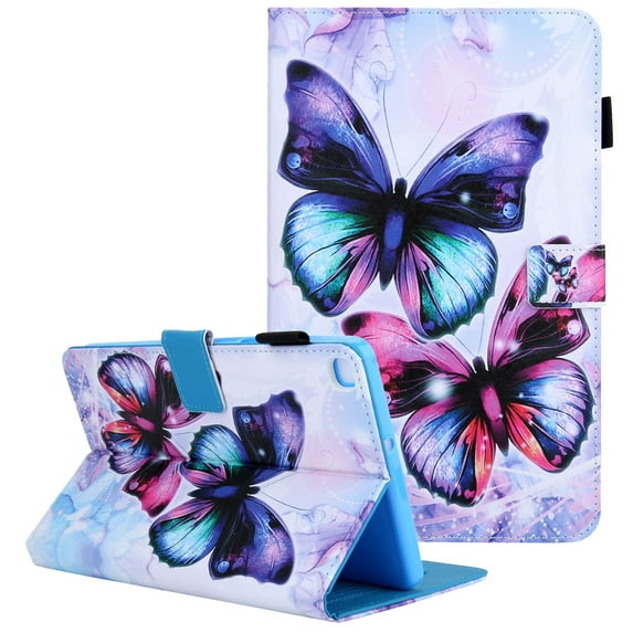 Allytech Galaxy Tab A 8.0" 2019 Case SM-T290/SM-T295 Cover, PU Leather Impact Resistant Folio Stand Case with Card Slots for Samsung Galaxy Tab A8 2019 Without S Pen Model SM-T290/T295, Butterfly