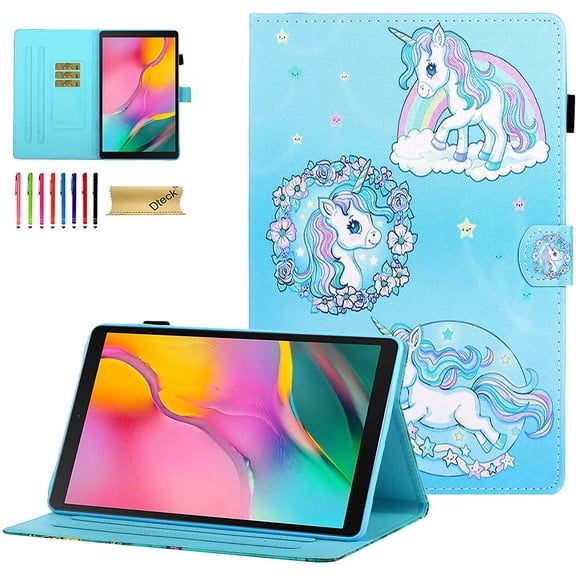 Allytech Galaxy Tab A 8.0 2019 Case, T290 T295 Case, PU Leather Slim Folio Multi Angle Stand Protection TPU Back Cover Case for Samsung Galaxy Tab A 8.0 2019 Released Without S Pen Model,Unicorn