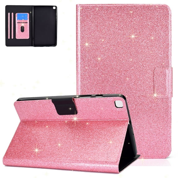 Allytech Galaxy Tab A 8.0 Case 2019 Released SM-T290 T295, Glitter Bling PU Leather Slim Shell Multi Angle Stand Shockproof Cover for Girls Women for Samsung Galaxy Tab A 8.0 2019 T290, Pink