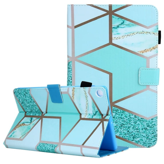 Allytech Galaxy Tab A7 10.4" Case 2020 SM-T500 T505 T507, Premium PU Leather Slim Fit Shockproof Multiple Viewing Angles Stand Flip Cover for Samsung Galaxy Tab A7 10.4-inch, Green Grid