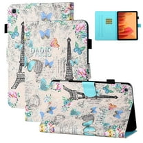 Allytech Galaxy Tab A7 10.4" Case, T500 T505 Case, Smart Cover Auto Sleep Wake Slim Shell Kickstand Shockproof Patterned Case Cover for Samsung Galaxy Tab A7 10.4" 2020 T500, Butterfly Tower
