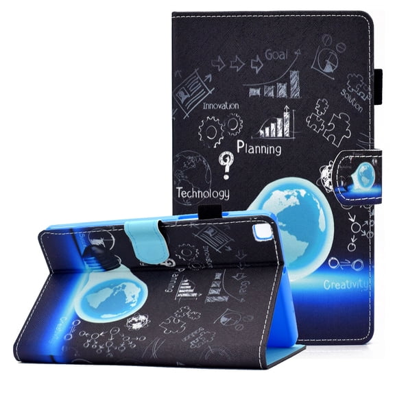 Allytech Galaxy Tab A7 10.4-Inch 2020 Case SM-T500 T505 T507, Slim Shell PU Leather Folio Flip Cover Protective Pen Holder Multi Angle Viewing Stand Case for Samsung Galaxy Tab A7 10.4" T500, Bulb