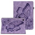thumbnail image 1 of Allytech Galaxy Tab A8 10.5" Case X200, PU Leather Pretty Butterfly Embossed Cards Slots Pen Holder Shockproof Auto Sleep Wake Case Cover for Samsung Galaxy Tab A8 10.5" X200 X205 X207 - Purple, 1 of 6