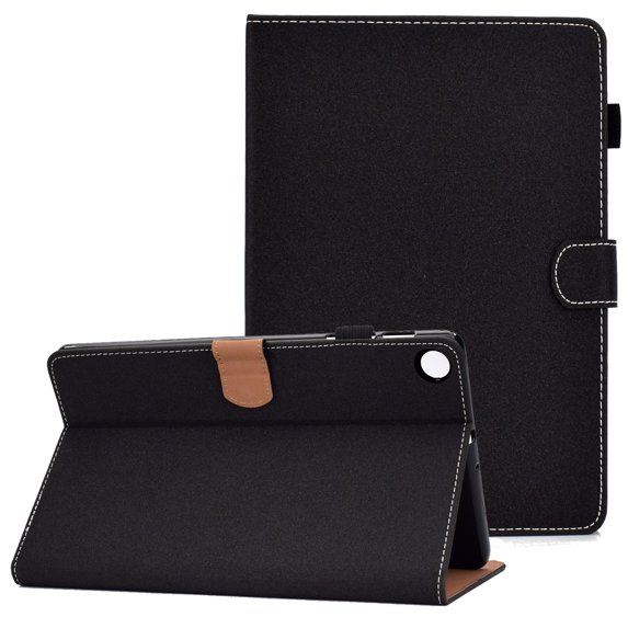 Allytech Galaxy Tab A8 10.5" Case X200, Premium PU Leather Flip Folio Smart Cover Auto Sleep Wake Full Protection Kickstand Shockproof Case Cover for Samsung Galaxy Tab A8 10.5" X200 X205 - Black