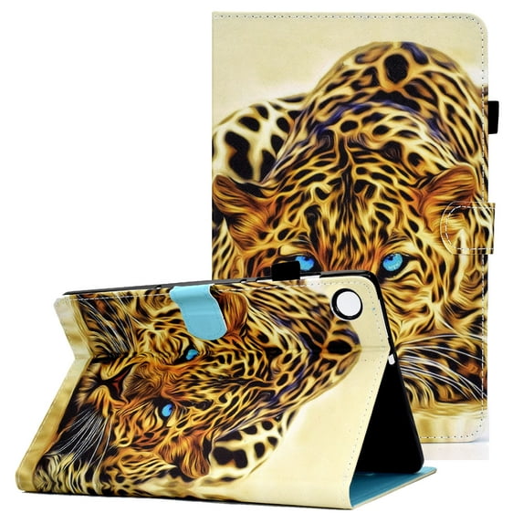Allytech Galaxy Tab A8 10.5" Case X200, Slim Fit Auto Sleep Wake Flip Cover Multi Angle Viewing Stand Shockproof Case Cover for Samsung Galaxy Tab A8 10.5" SM-X200 X205 X207 - Leopard
