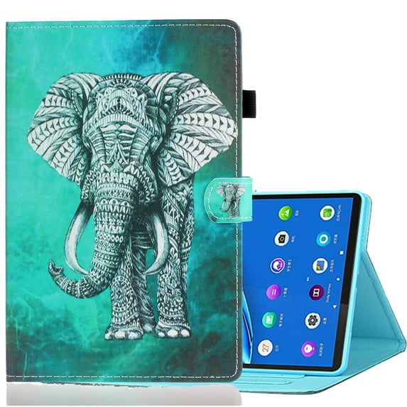 Allytech Galaxy Tab A8 Case 10.5" SM-X200 X205 X207, Slim Fit PU Leather Flip Cover Auto Sleep Wake Shockproof Protection Kickstand Pencil Holder Case for Samsung Galaxy Tab A8 10.5-Inch - Elephant