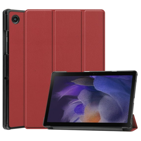 Allytech Galaxy Tab A8 Case 10.5" SM-X200 X205 X207, Ultra Slim Flip Cover PU Leather Auto Sleep Wake Trifold Stand Shockproof Protection Case Cover for Samsung Galaxy Tab A8 10.5" X200 - Winered