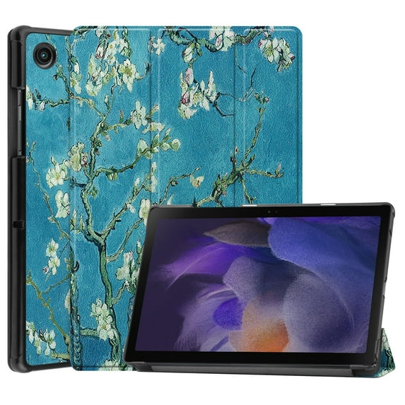 Allytech Galaxy Tab A8 Case 10.5" SM-X200 X205 X207, Ultra Slim Flip Cover PU Leather Auto Sleep Wake Trifold Stand Shockproof Protection Case Cover for Samsung Galaxy Tab A8 10.5" X200 - Blossom