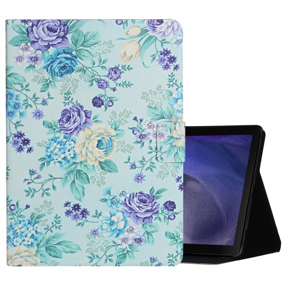 Allytech Galaxy Tab A8 Case 10.5" X200, Slim PU Leather Auto Sleep Wake Multi Angle Viewing Stand Shockproof Scratch Resistant Case Cover for Samsung Galaxy Tab A8 10.5" 2022 X200 - Purple Flower