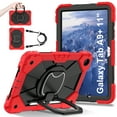 thumbnail image 1 of Allytech for Galaxy Tab A9 8.7" Case SM-X110 X115 2023, Rugged Shockproof Kids Friendly Kickstand Handle Grip Shoulder Strap Bumper Tablet Case for Samsung Galaxy Tab A9 - Red+Black, 1 of 9