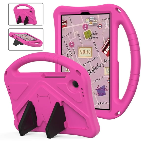 Allytech Galaxy Tab A9 8.7" Case SM-X110 X115 X116 2023 Model, Kids Friendly Shockproof Soft Rubber EVA Lightweight Kickstand Handle Rugged Kids Case for Galaxy Tab A9 8.7" - Rose