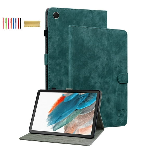 Allytech Galaxy Tab A9 Case 8.7" 2023 Released SM-X110 X115, Slim Fit PU Leather Shockproof Multi Angle Stand Cards Slots Pencil Holder Case Cover for Samsung Galaxy Tab A9 - Darkgreen